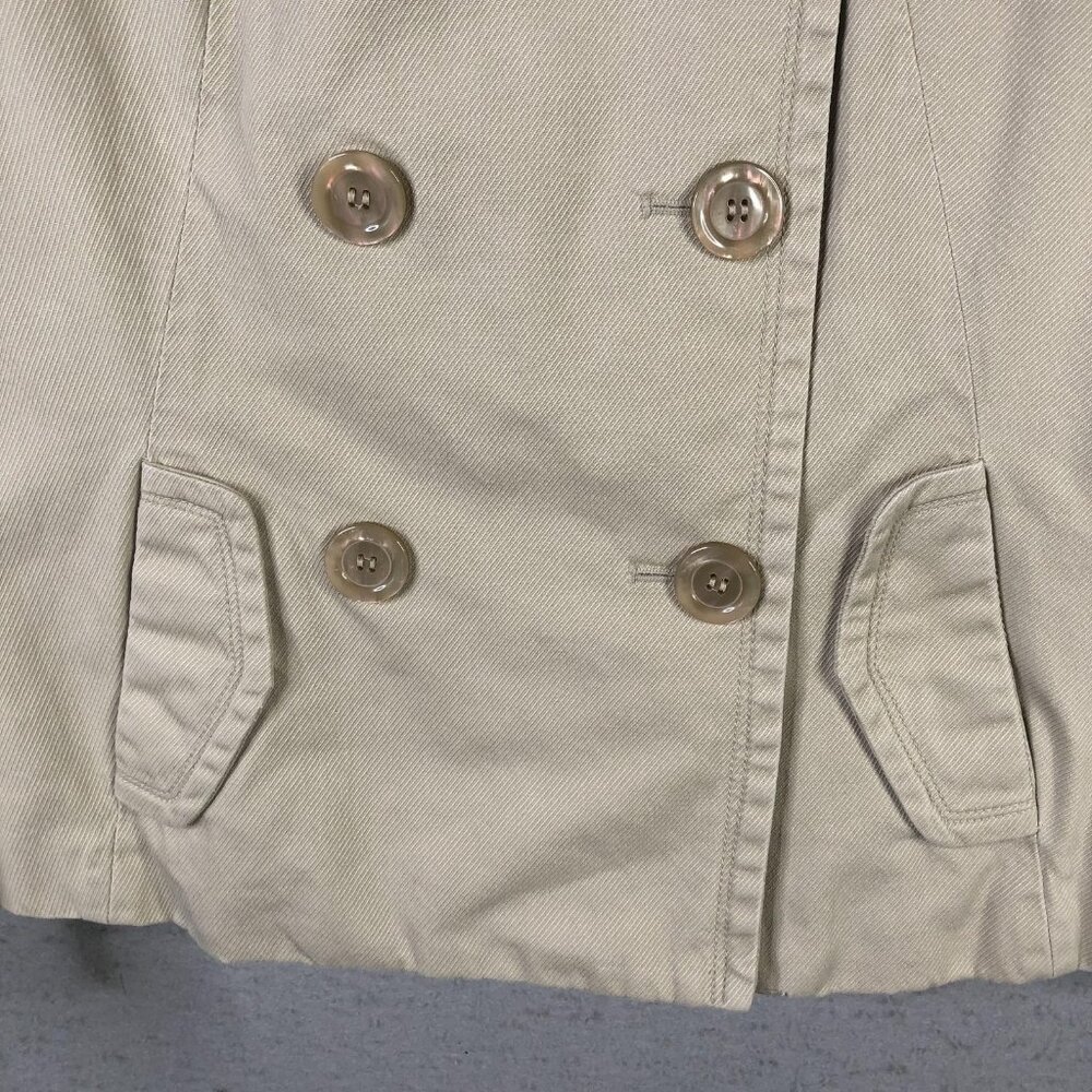 Esprit Jacket Womens Medium Beige Double Breasted Military Y2K Preppy Peacoat - Picture 11 of 16